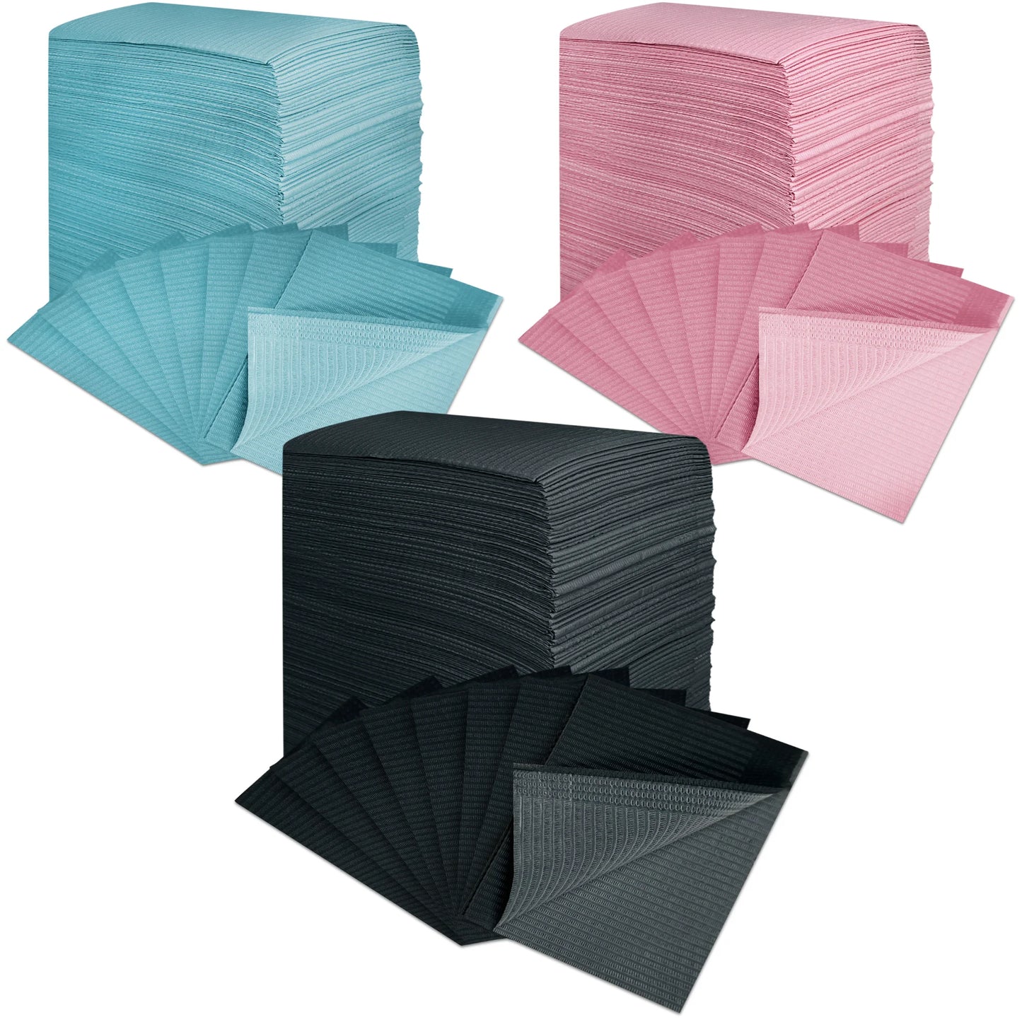 Baberos dentales desechables 45x33 cm | 50 uds | Paquetes y colores | Campos quirúrgicos desechables para dentistas y tatuadores