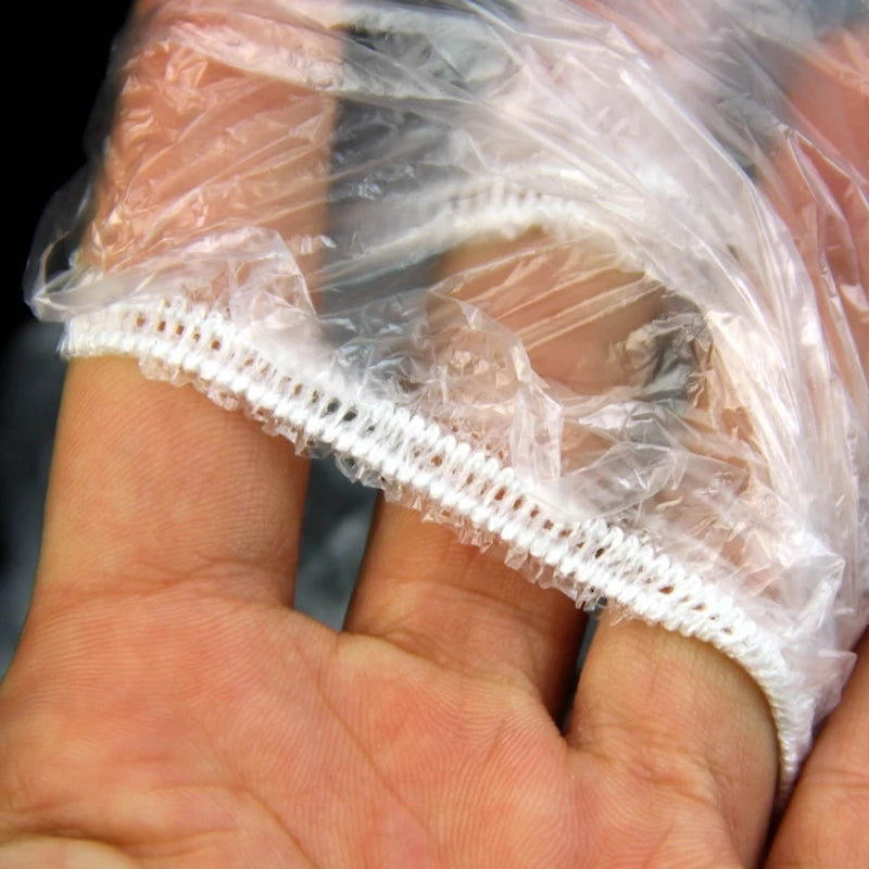 100 piezas/set desechables para hotel, ducha, baño, transparente, elástico para el cabello