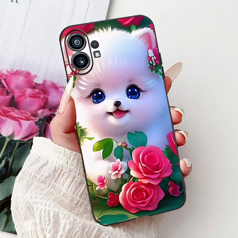 Funda para teléfono de 6,55" para Nothing Phone (1) One 1 A063, carcasa trasera de silicona suave negra a prueba de golpes para Nothing Phone1, funda con dibujos animados, nueva