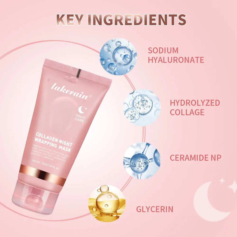 Mascarilla coreana de colágeno profundo, mascarilla peel-off, antiarrugas, lifting, cuidado de la piel, paquete biológico, envoltura nocturna, para mujer, piel de la noche.