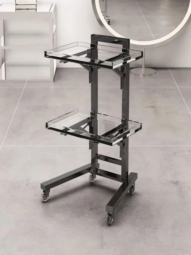 Carrito de acero inoxidable para salón de tatuajes, mueble de peluquería multicapa, carrito de herramientas de almacenamiento