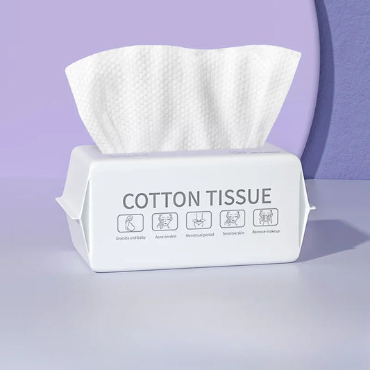 100Pcs Disposable Face Towel For Washing Soft Cotton Dry Wipes Facial Cloths Towelettes For Washing And Drying Facial Tissue