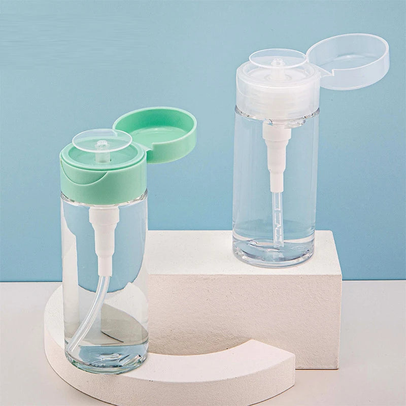 100/200/300ml Refillable Bottles Push-type Empty Pump Dispenser Bottle for Nail Polish and Makeup Remover Bottle Packaging