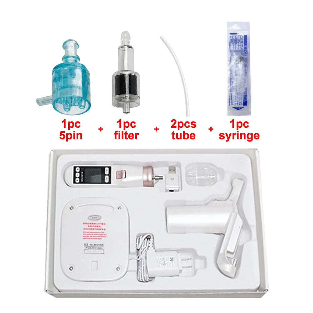 Pistola de mesoterapia EZ Hydra Vacuum Meso, aguja EZ de 5 y 9 pines, hidrolifting, mesoterapia, hidratante, inyector de piel, pluma de microagujas Derma