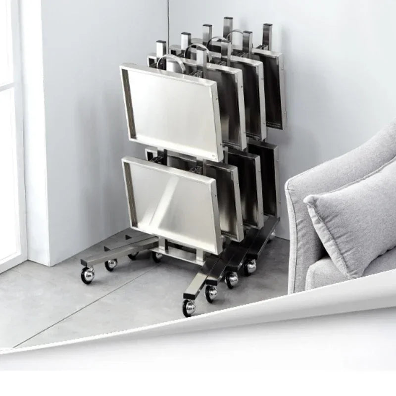 Carrito de acero inoxidable para salón de tatuajes, mueble de peluquería multicapa, carrito de herramientas de almacenamiento