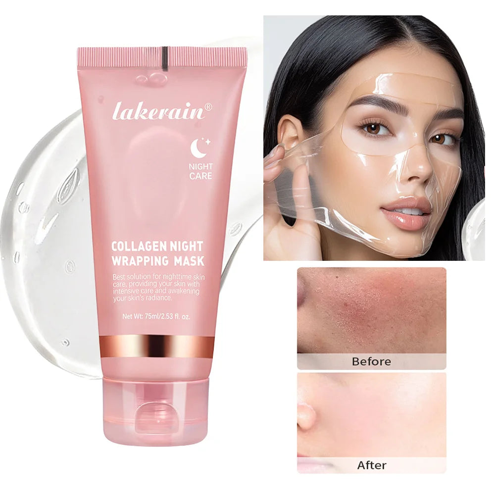 Mascarilla coreana de colágeno profundo, mascarilla peel-off, antiarrugas, lifting, cuidado de la piel, paquete biológico, envoltura nocturna, para mujer, piel de la noche.