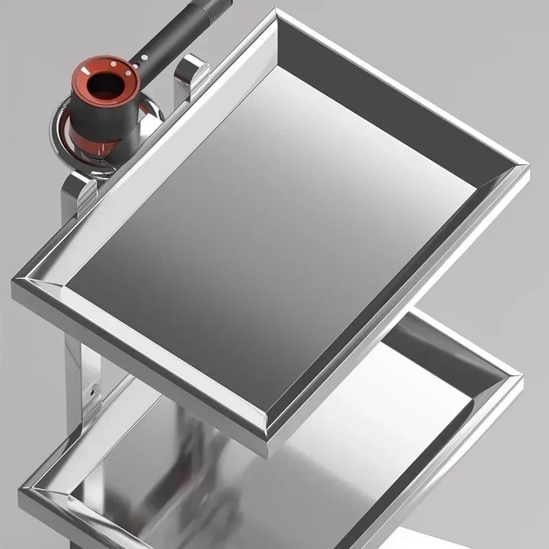 Carrito de acero inoxidable para salón de tatuajes, mueble de peluquería multicapa, carrito de herramientas de almacenamiento