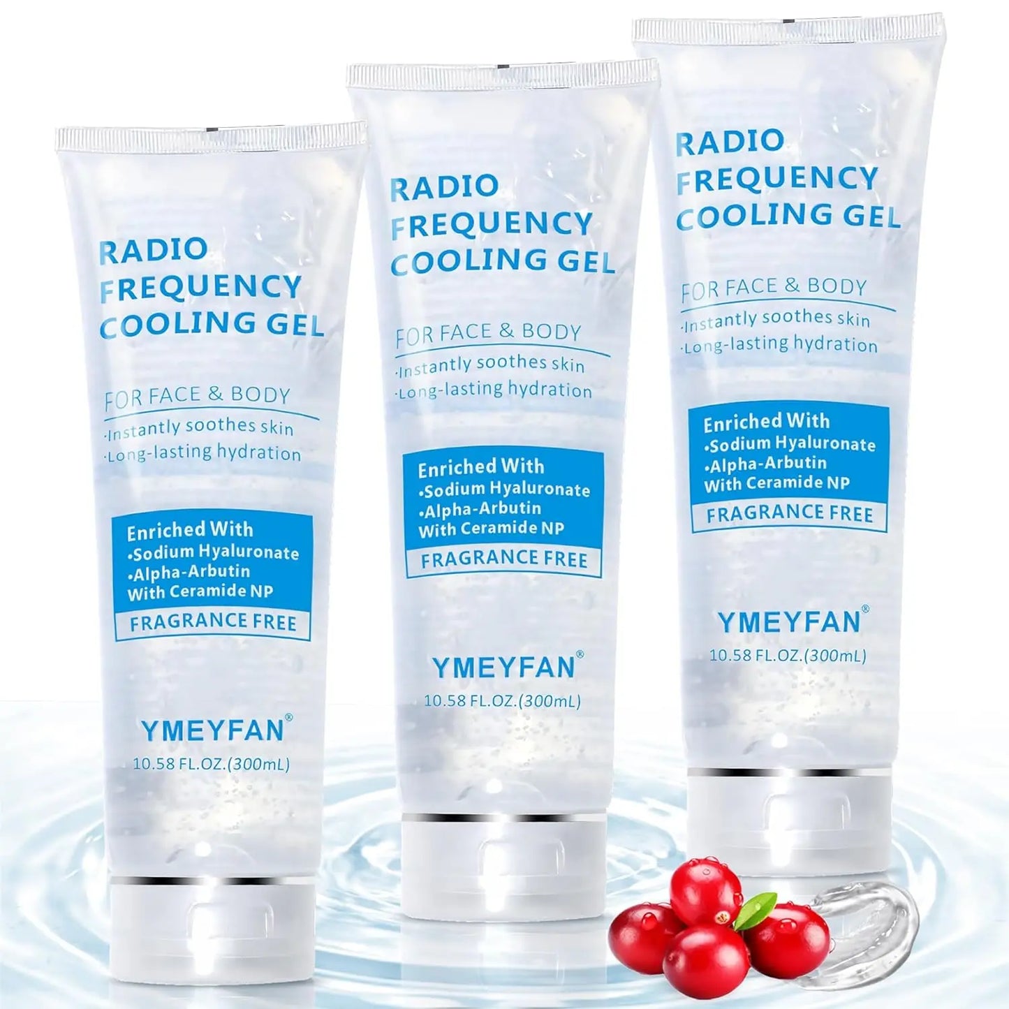 Gel refrescante para depilación láser IPL, gel ultrasónico, ácido hialurónico, hidratante, EMS RF, 3 o 9 unidades.