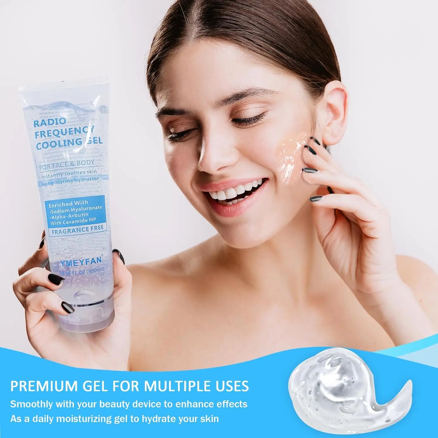 Gel refrescante para depilación láser IPL, gel ultrasónico, ácido hialurónico, hidratante, EMS RF, 3 o 9 unidades.