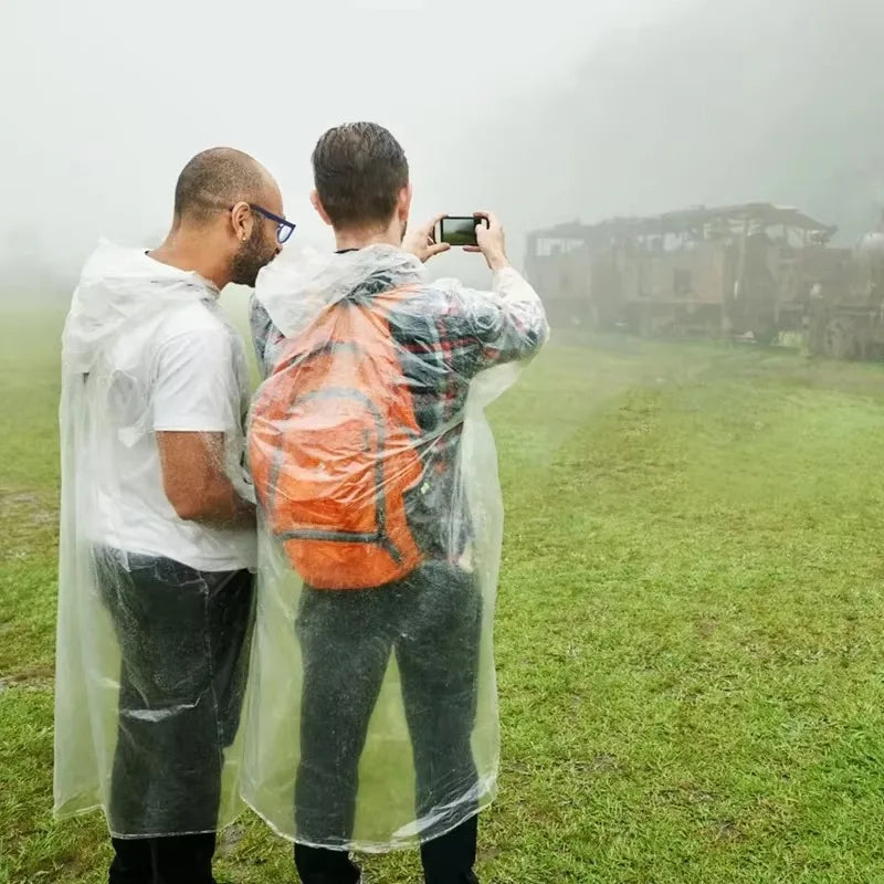 Impermeable desechable, impermeable portátil transparente multicolor para adultos, ideal para actividades al aire libre como senderismo y montañismo.