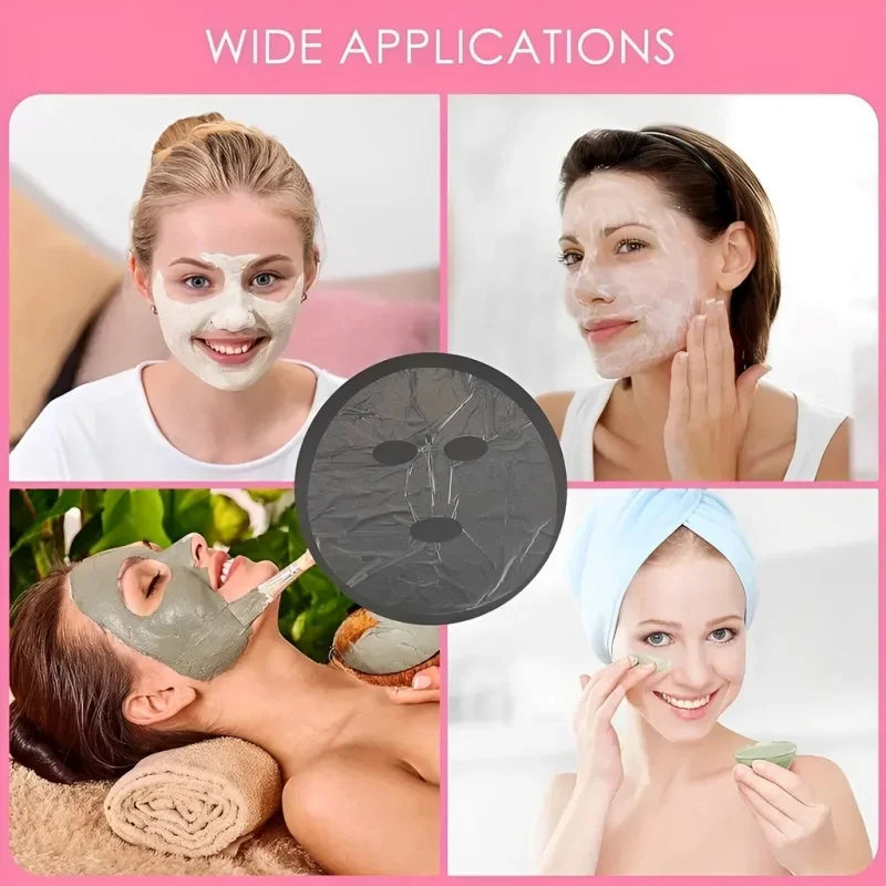 500/100 unidades de película de papel desechable para mascarillas faciales, envoltura de plástico para salones de belleza, mascarillas faciales transparentes, herramientas para el cuidado de la piel facial.