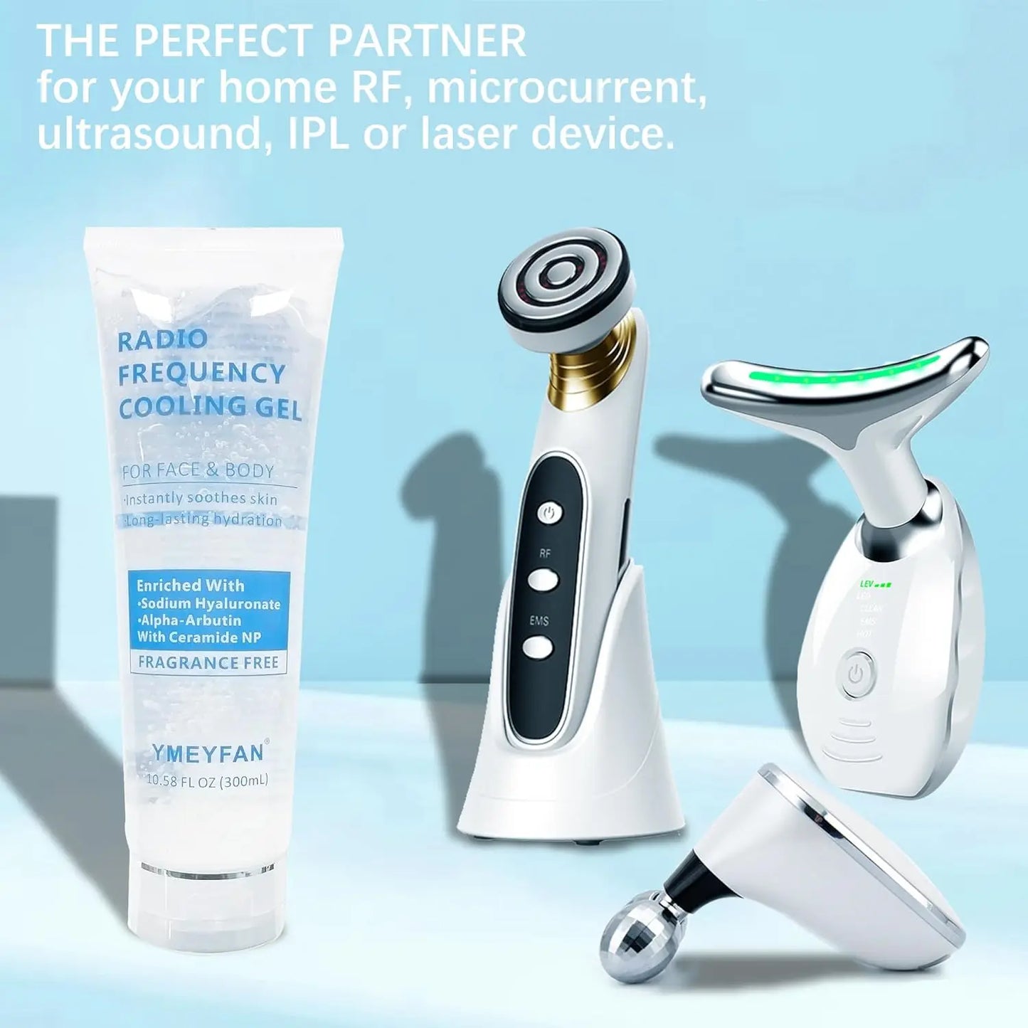 Gel refrescante para depilación láser IPL, gel ultrasónico, ácido hialurónico, hidratante, EMS RF, 3 o 9 unidades.
