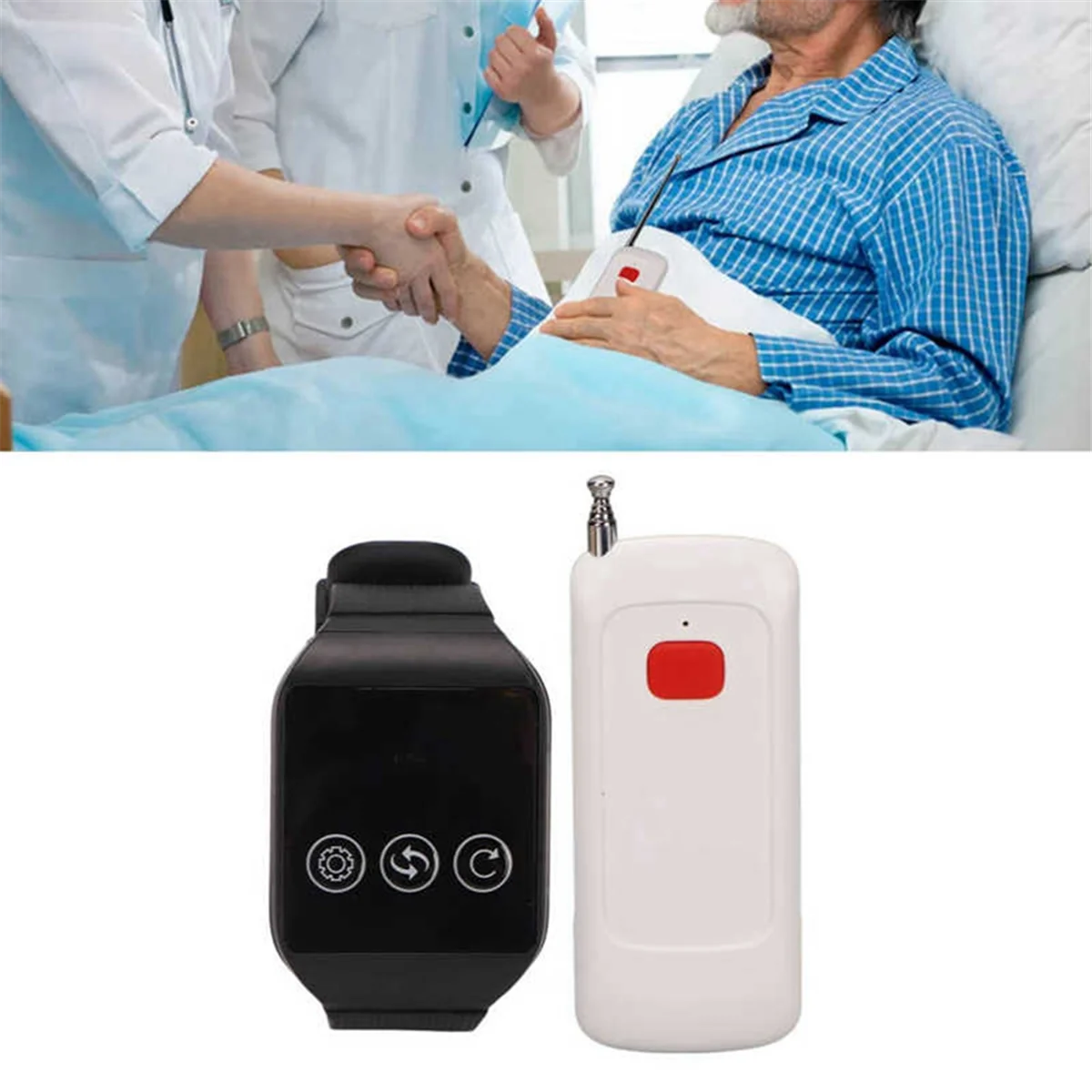 Buscapersonas inalámbrico para cuidadores, sistema de llamada de enfermera inalámbrico, botón de alerta, resistente al agua, para el hogar y el hospital.