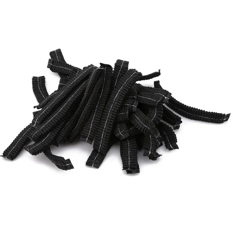 100 unidades/paquete de cubrecabezas desechables, de red, a prueba de polvo, transpirables, para ducha, baño y cocina.