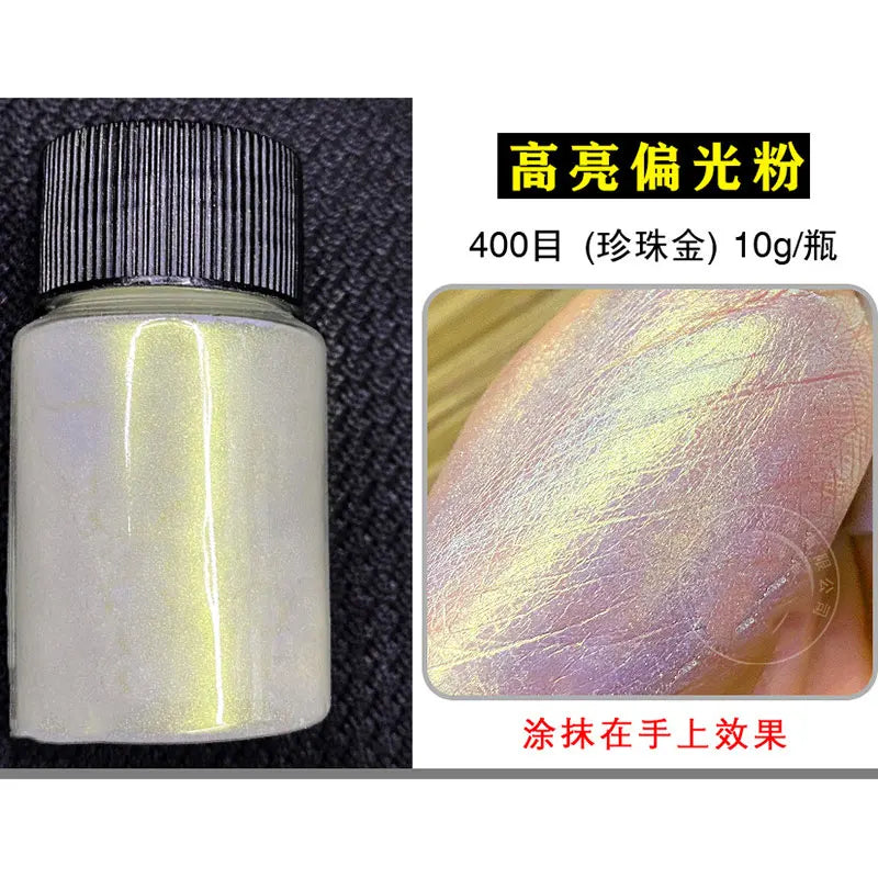 1Box Cherry Pink Chrome Pearl Nail Powder Gradient Mirror Effect Nail Art Glitter Auroras Rubbing Dust Nail Art Decoration 10g
