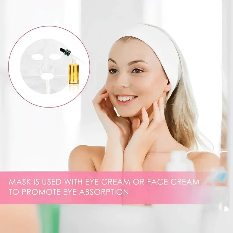 500/100 unidades de película de papel desechable para mascarillas faciales, envoltura de plástico para salones de belleza, mascarillas faciales transparentes, herramientas para el cuidado de la piel facial.