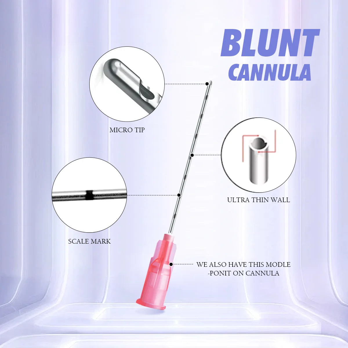 Microcánulas de alta calidad (18G, 20G, 21G, 22G, 23G, 25G, 27G, 30G, 38mm, 50mm, 70mm) con puntas romas y esterilizadas para herramientas de belleza.