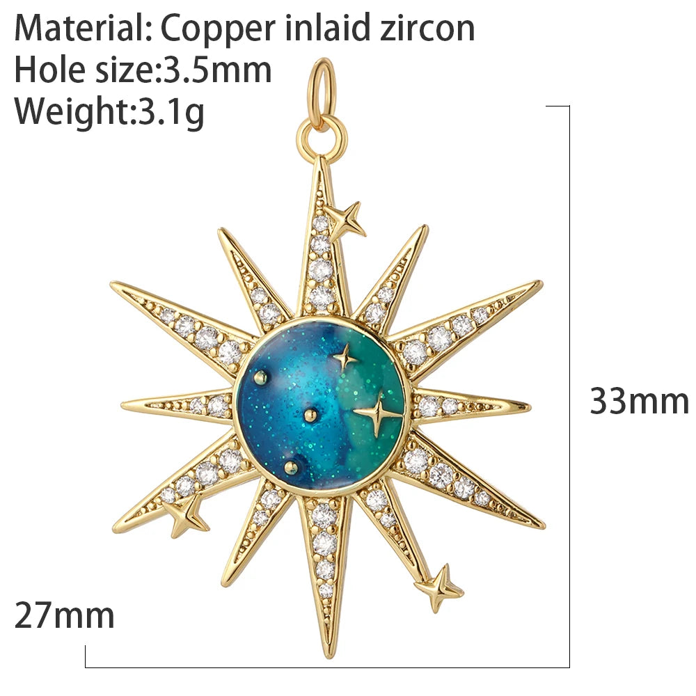 Evil Blue Eye Heart Necklace for Women Cute Gold Star Collars Diy Pendant Stainless Steel Chain High Quality