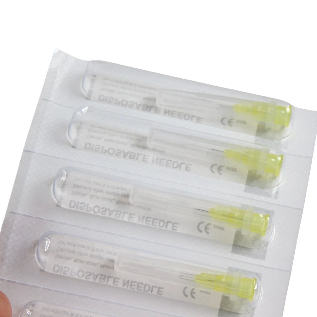 100 unidades/caja de agujas desechables de 30 g, 4 mm y 13 mm, pequeñas agujas de tatuaje indoloras, agujas de inyección, herramienta quirúrgica