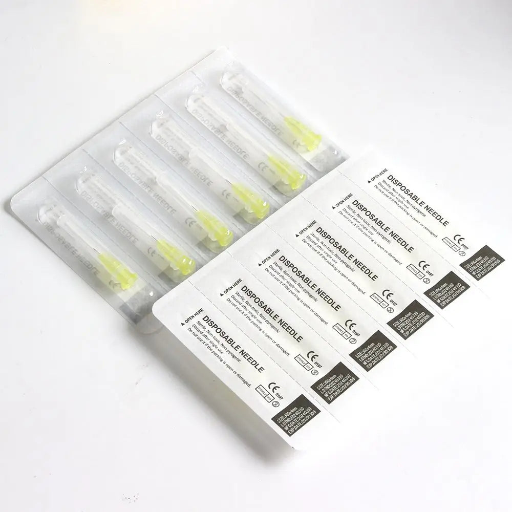 100 unidades/caja de agujas desechables de 30 g, 4 mm y 13 mm, pequeñas agujas de tatuaje indoloras, agujas de inyección, herramienta quirúrgica