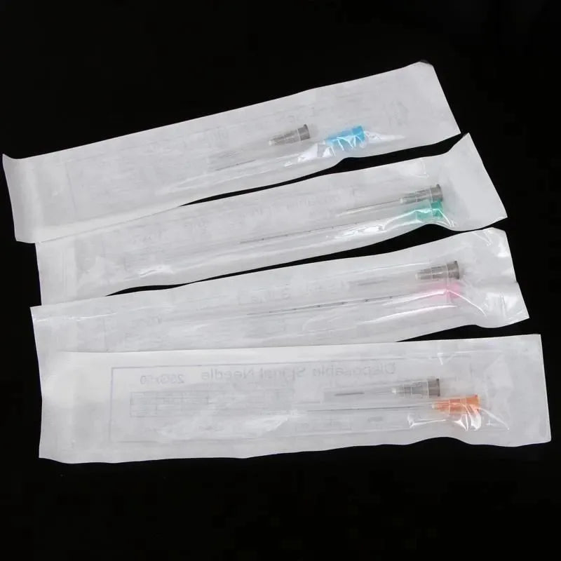Agujas de inyección estériles desechables de venta caliente, 14G, 16G, 18G, 21G, 22G, 23G, 27G, 38mm, 50mm, 70mm y 100mm, aguja roma.