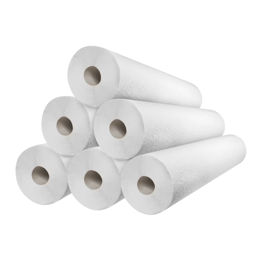 Papel de Camilla Doble Capa 56 cm X 50 Metros Precortado a 80 cm - Rollos de Papel de Camilla de Masaje Doble Capa