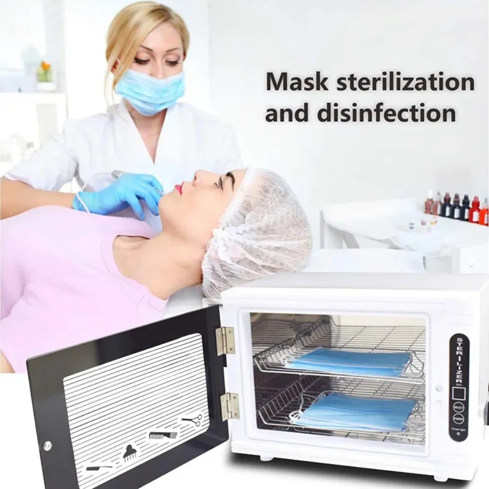 Esterilizador de luz ultravioleta de 12 l, caja limpiadora de uñas, gabinete de desinfección para peluquería, herramientas de manicura, desinfectante ultravioleta para spa, estudio de belleza