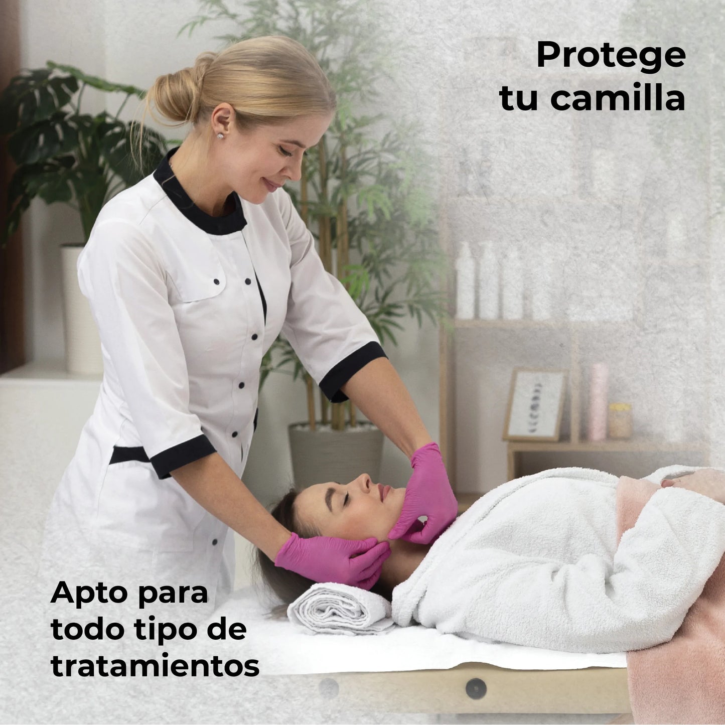 Papel de Camilla Doble Capa 56 cm X 50 Metros Precortado a 80 cm - Rollos de Papel de Camilla de Masaje Doble Capa