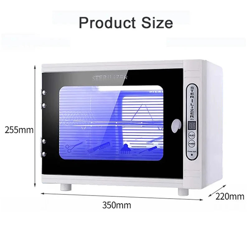 Esterilizador de luz ultravioleta de 12 l, caja limpiadora de uñas, gabinete de desinfección para peluquería, herramientas de manicura, desinfectante ultravioleta para spa, estudio de belleza