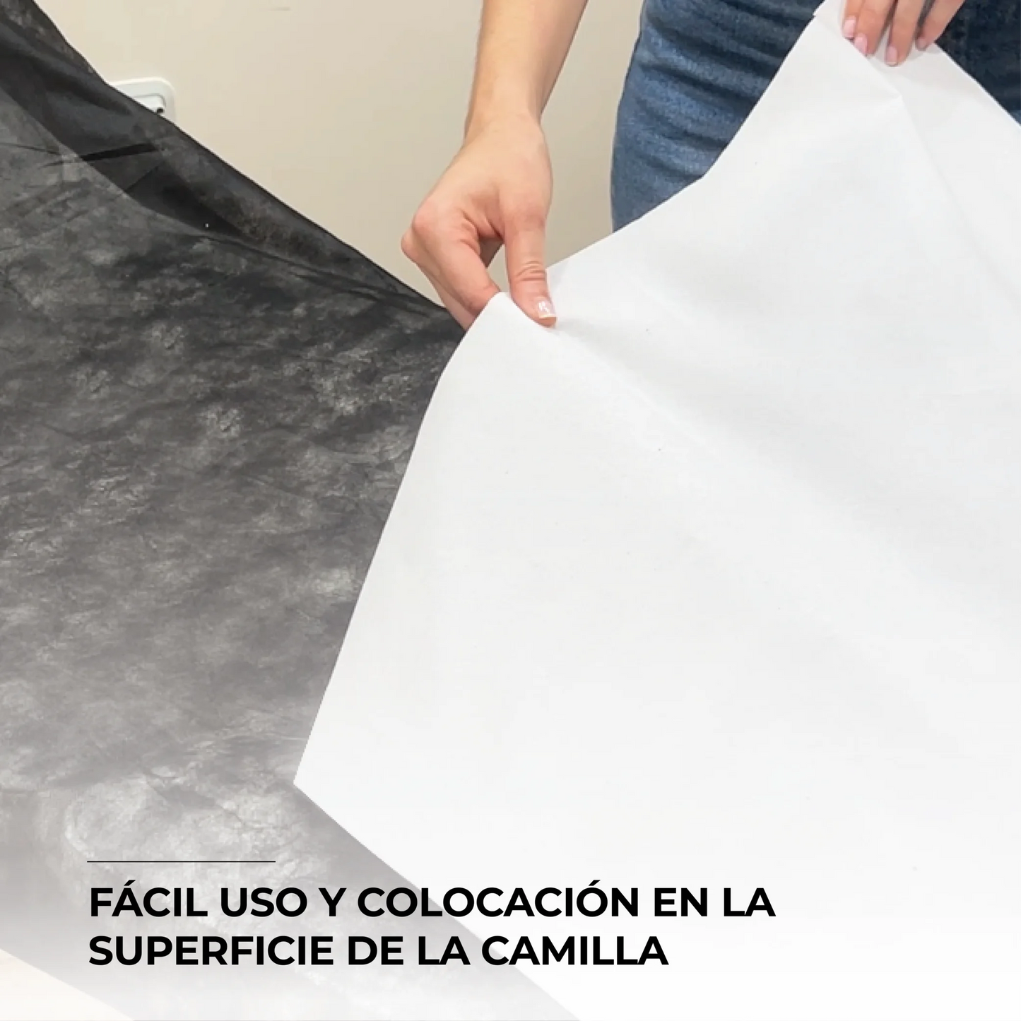 Papel crepado blanco para camilla de 59 cm x 70 metros | Papel de masaje de textura suave
