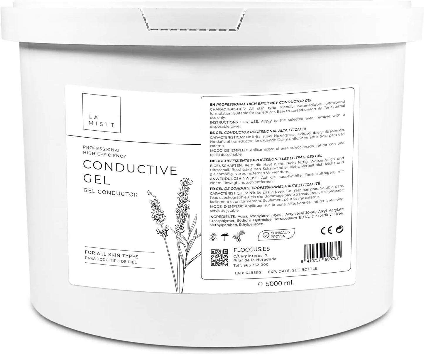 Gel conductor ultrasónico | Uso profesional, radiofrecuencia, cavitación, electroestimulación