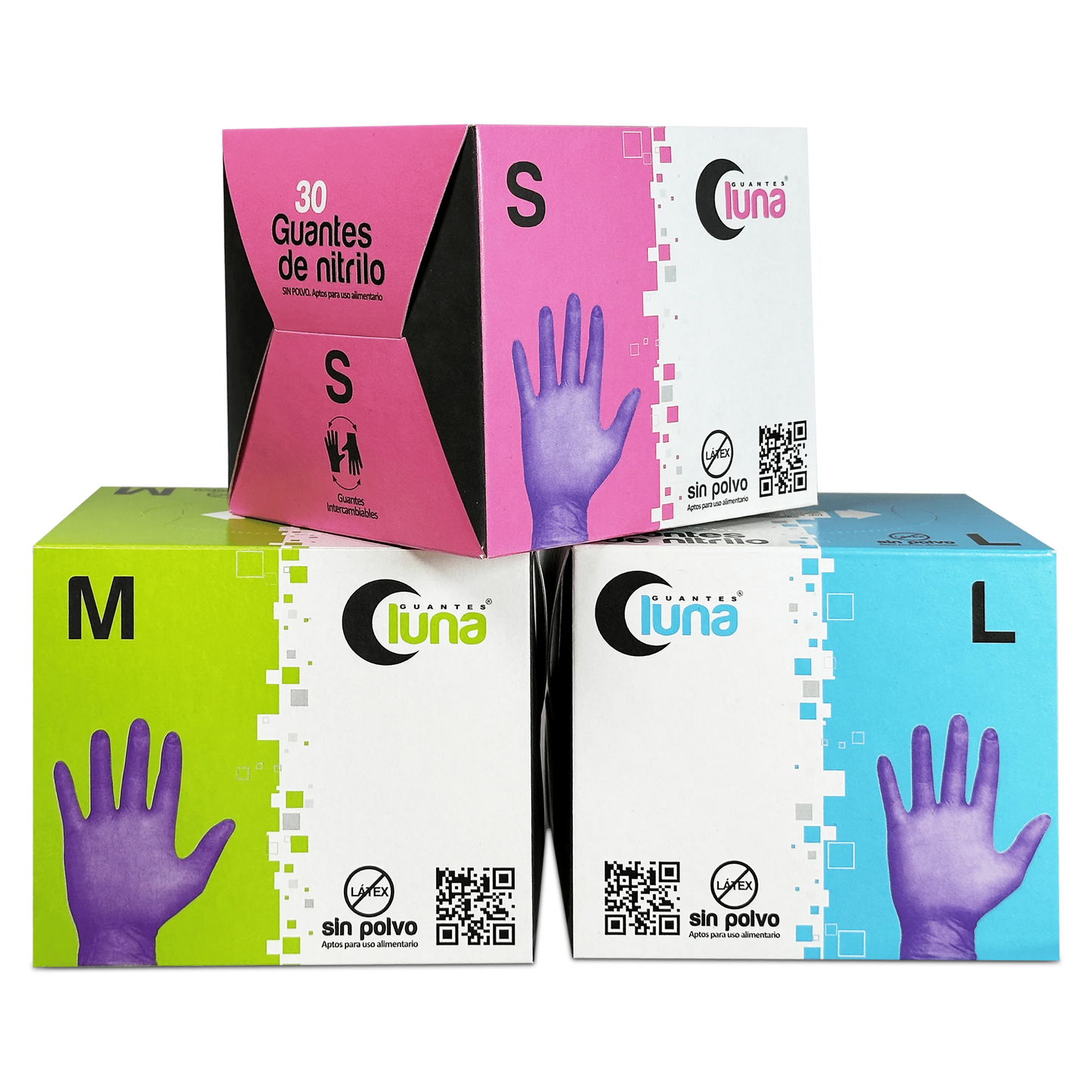 Guantes de nitrilo azules (30 unidades) | Guantes de nitrilo sin polvo, sin látex, desechables.