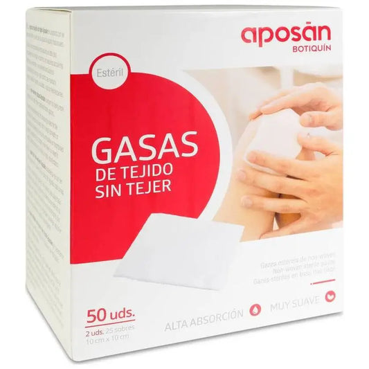 Aposan sterile non-woven chiffon 10cmx10cm 50 gauze (2 units/envelope)