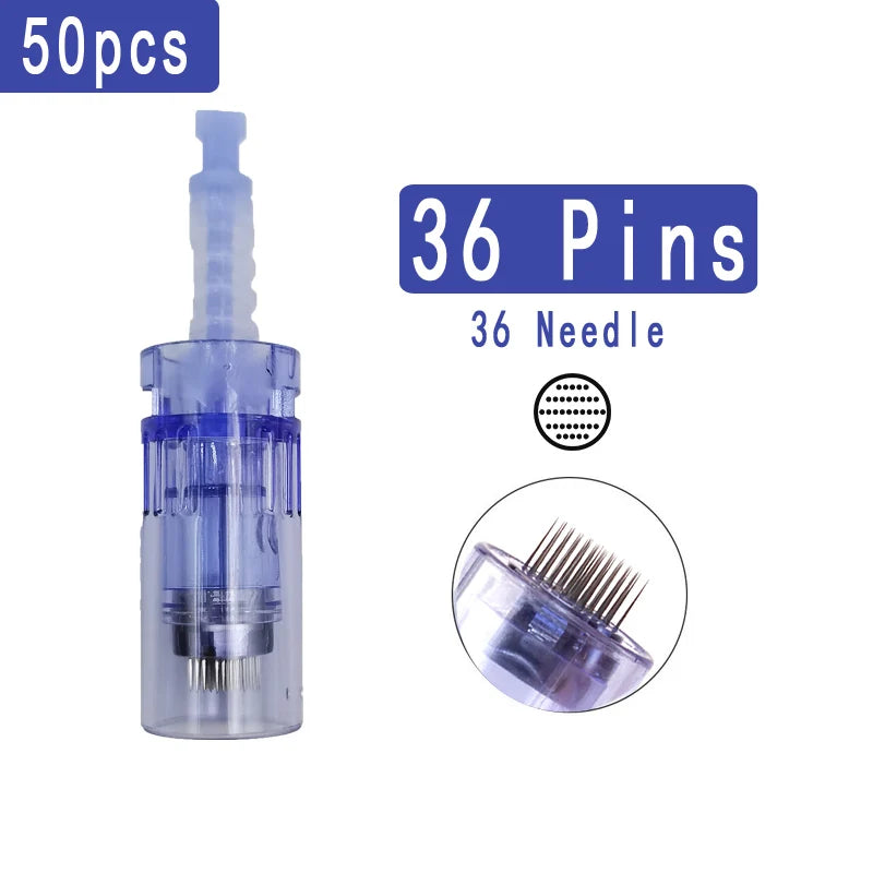 10/20/50 agujas Dr. Pen A6 para Derma Pen, bayoneta de microagujas Drpen A6, A1, M5, M7, N2, E30, sello de 12, 36 y 42 pines.