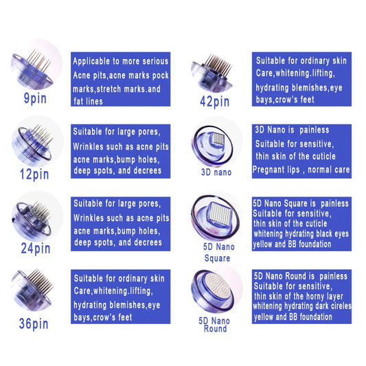10/20/50 agujas Dr. Pen A6 para Derma Pen, bayoneta de microagujas Drpen A6, A1, M5, M7, N2, E30, sello de 12, 36 y 42 pines.