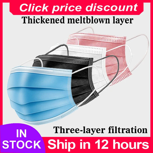 Mascarilla facial desechable industrial de 3 capas con lazo para las orejas, reutilizable, de tela, a la moda, nueva