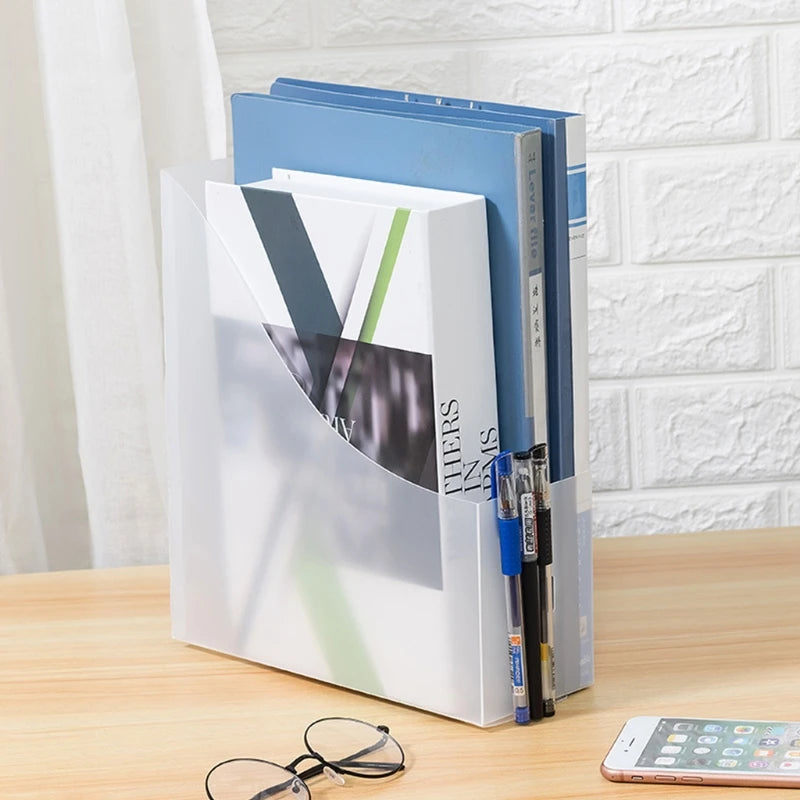 Organizador de documentos y revistas de plástico, caja de almacenamiento multifuncional, estuche de escritorio para el hogar y la oficina.