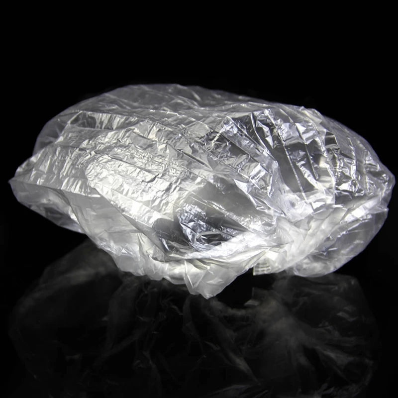 100 piezas/set desechables para hotel, ducha, baño, transparente, elástico para el cabello