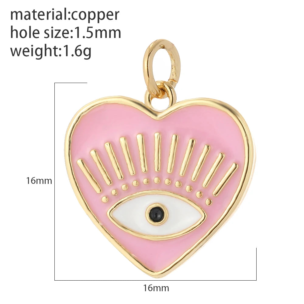Evil Blue Eye Heart Necklace for Women Cute Gold Star Collars Diy Pendant Stainless Steel Chain High Quality