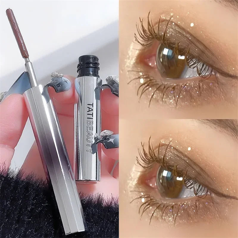 Máscara de pestañas con cabezal tipo barra de metal, resistente al agua, duradera, extra volumen, a prueba de manchas, rizado, alargamiento, extensión de pestañas, herramientas de maquillaje de ojos
