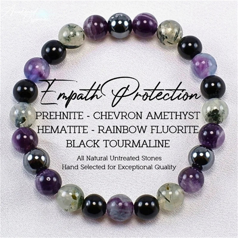 Natural Stone Crystal Beads Bracelet for Women Unisex 7 Chakra Energy Protection Healing Prosperity Bangle Good Luck Jewelry