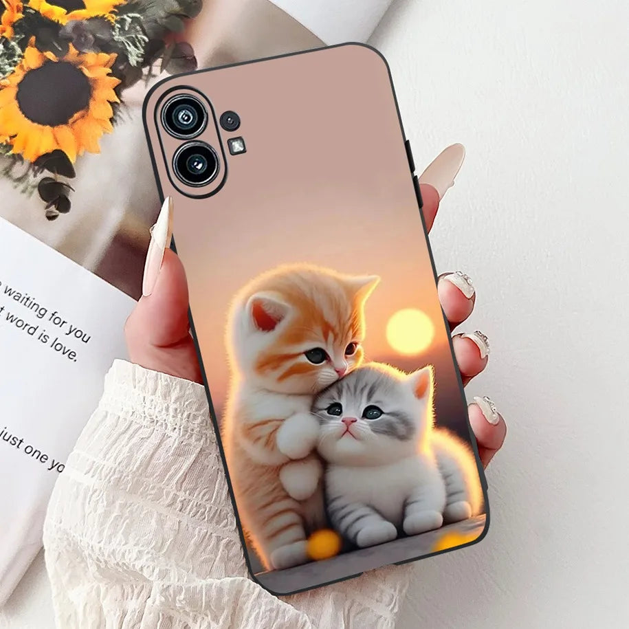 Funda para teléfono de 6,55" para Nothing Phone (1) One 1 A063, carcasa trasera de silicona suave negra a prueba de golpes para Nothing Phone1, funda con dibujos animados, nueva
