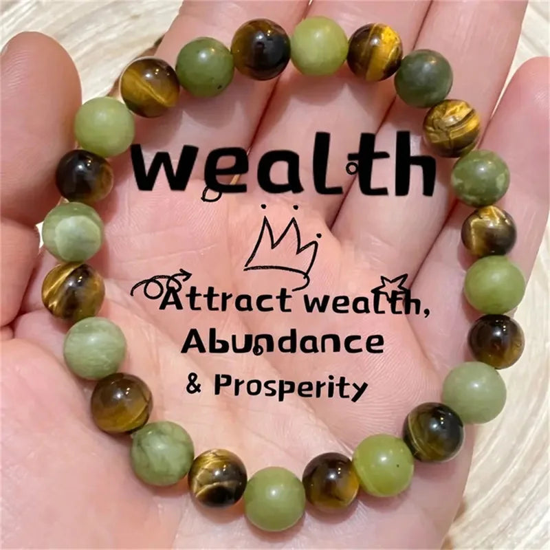 Natural Stone Crystal Beads Bracelet for Women Unisex 7 Chakra Energy Protection Healing Prosperity Bangle Good Luck Jewelry