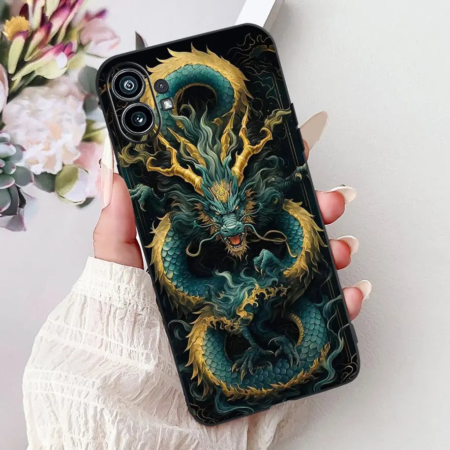 Funda para teléfono de 6,55" para Nothing Phone (1) One 1 A063, carcasa trasera de silicona suave negra a prueba de golpes para Nothing Phone1, funda con dibujos animados, nueva