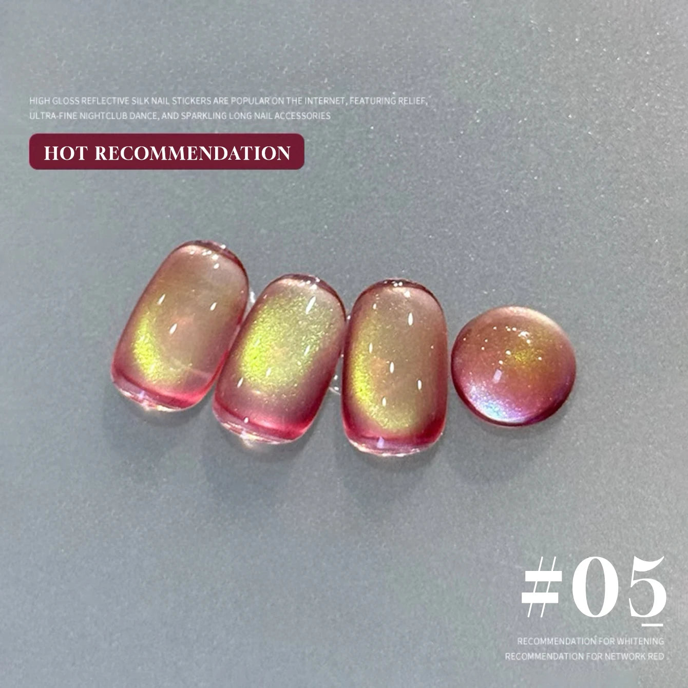 MIANEL 12ML 1-7 piezas Esmalte de uñas en gel con efecto ojo de gato, color rosa, dorado, con burbujas de océano, con cuentas de vidrio, para verano, 2025, para uñas azules, artículos para uñas