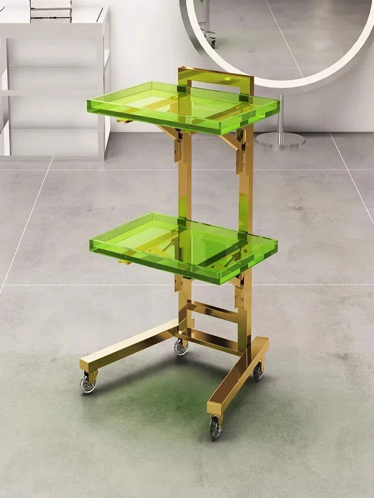 Carrito de acero inoxidable para salón de tatuajes, mueble de peluquería multicapa, carrito de herramientas de almacenamiento
