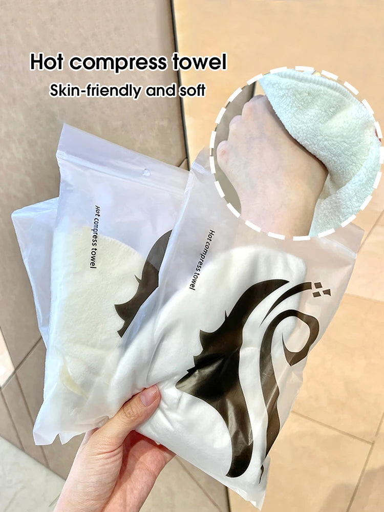 Toalla de compresa caliente colgante para la oreja, suave, agradable para la piel, con vapor, compresa fría y caliente, toalla facial, compresa húmeda, toalla facial de irrigación