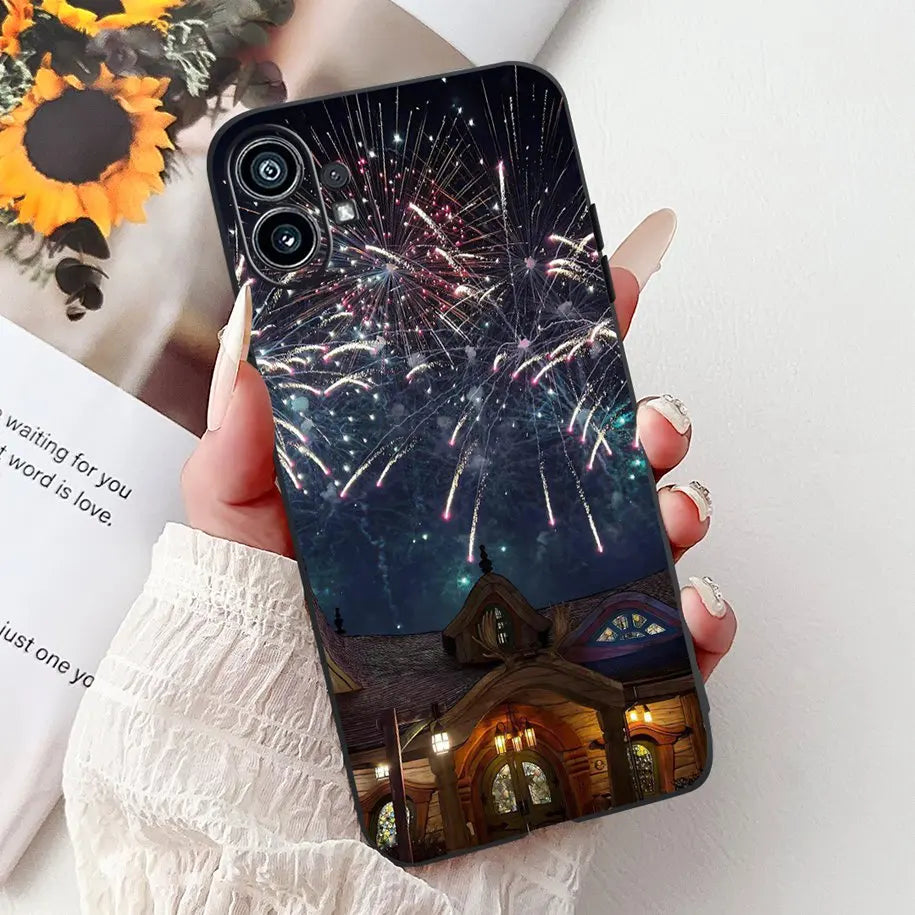 Funda para teléfono de 6,55" para Nothing Phone (1) One 1 A063, carcasa trasera de silicona suave negra a prueba de golpes para Nothing Phone1, funda con dibujos animados, nueva