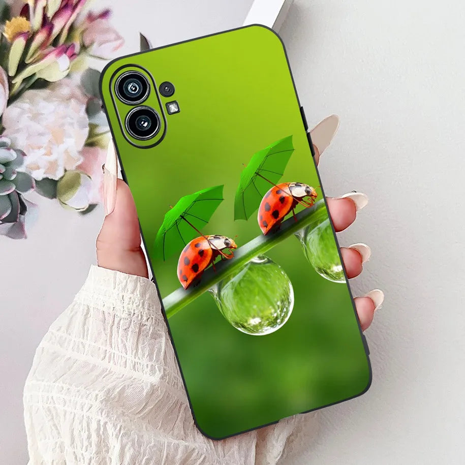 Funda para teléfono de 6,55" para Nothing Phone (1) One 1 A063, carcasa trasera de silicona suave negra a prueba de golpes para Nothing Phone1, funda con dibujos animados, nueva