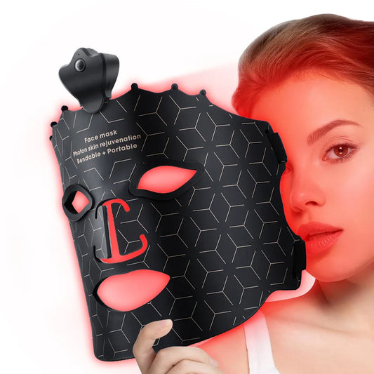 Máscara facial de silicona UBilli de 7 colores con luz LED, terapia de luz, 240 cuentas de lámpara, inalámbrica, terapia de luz roja, fotones.